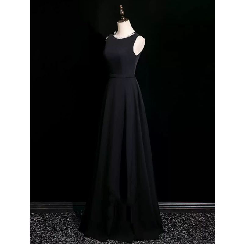 ビジューネックスレンダーロングドレス　D1376
