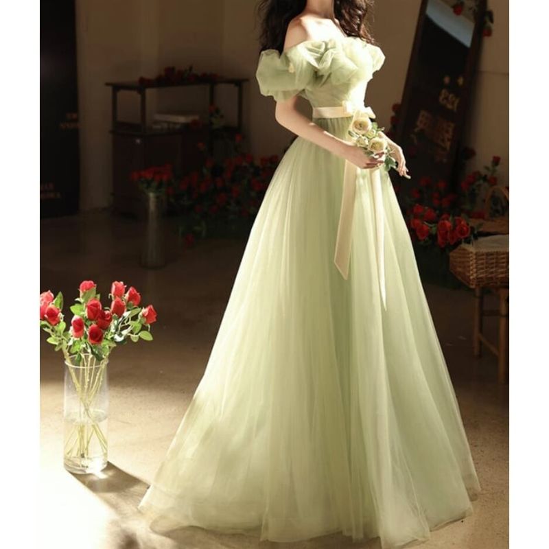 【最終値下げ】オフショルダーチュールドレス ボリュームオフショルダーチュールドレス 2color D1294 – DRESSWOW