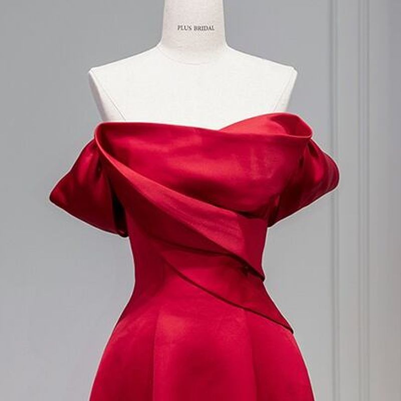 オフショルダーサテンロングドレス D1274 – DRESSWOW（ドレスワオ）