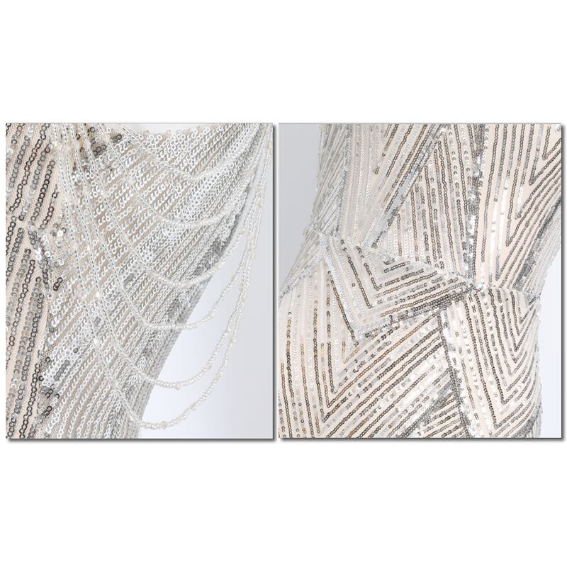 スパンコールホルターネックマーメイドドレス　5color　D1464