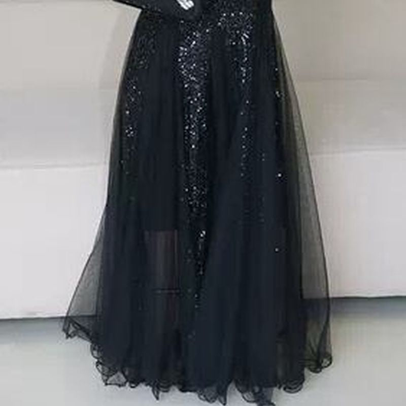 スパンコールVネックマーメイドドレス　4color　D1465