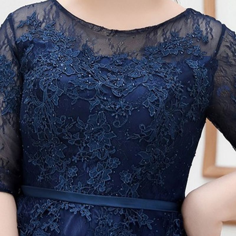 【3XL〜7XL】シアーウエストマークミディドレス　2type　D2055