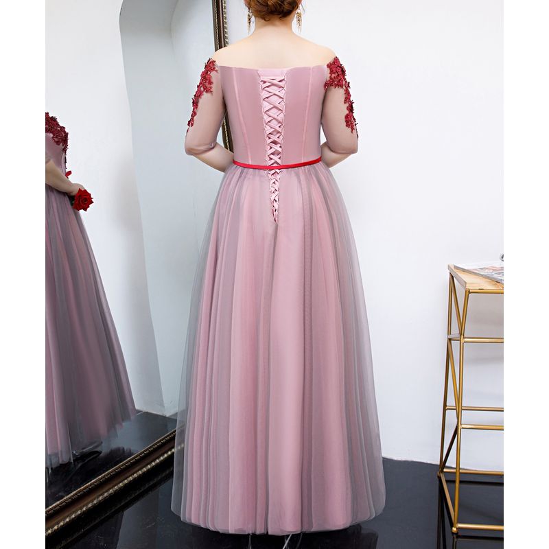 【3XL〜7XL】フラワーオフショルダーシアードレス　D2058