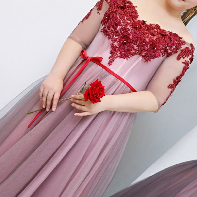 【3XL〜7XL】フラワーオフショルダーシアードレス　D2058