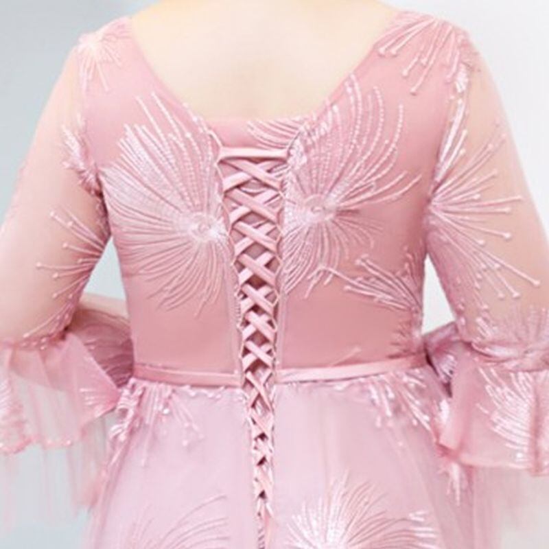 【3XL〜7XL】ベルスリーブオーガンジードレス　D1567