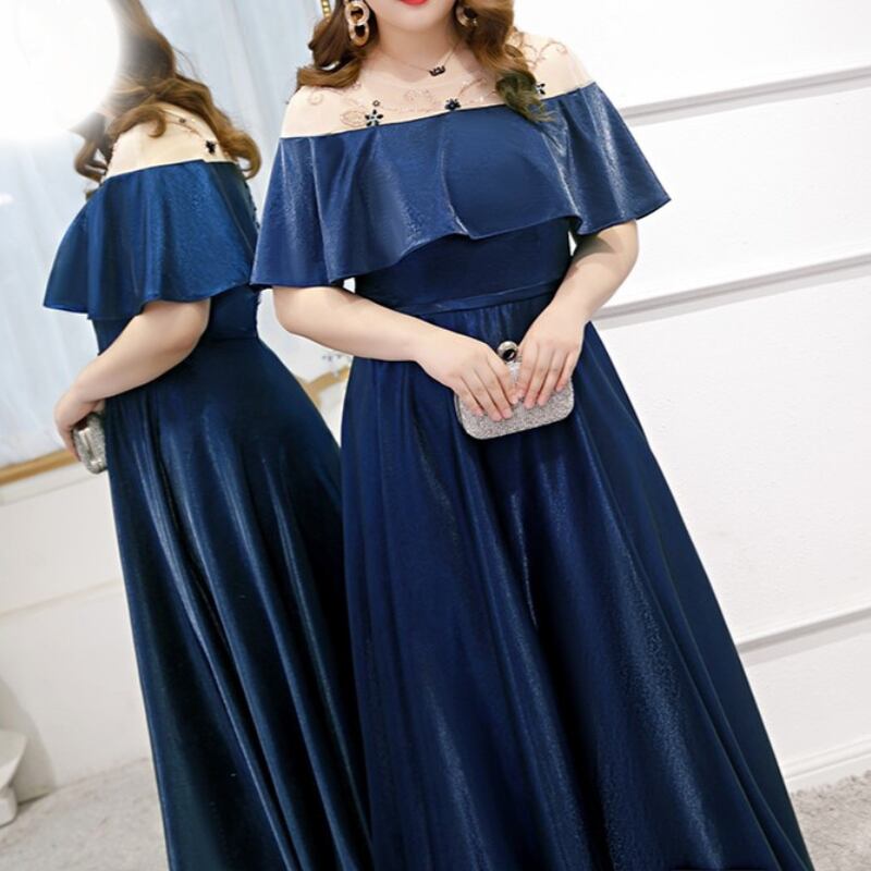 3XL〜7XL】フリルオフショルダードレス D1600 – DRESSWOW（ドレスワオ）