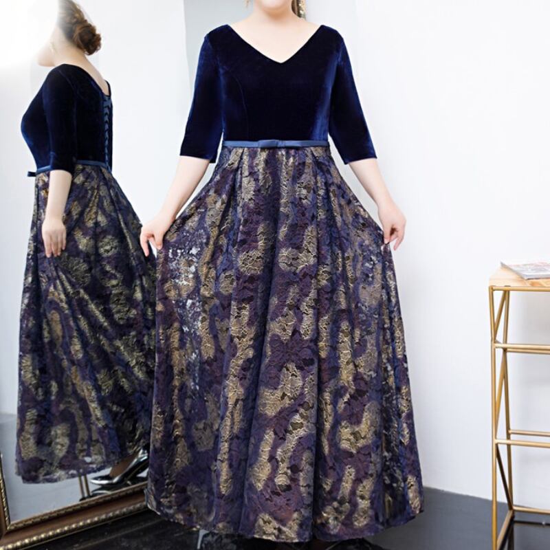 ベルベットドレス 3XL〜7XL】ベルベット切替デザインドレス D1610 – DRESSWOW（ドレスワオ）