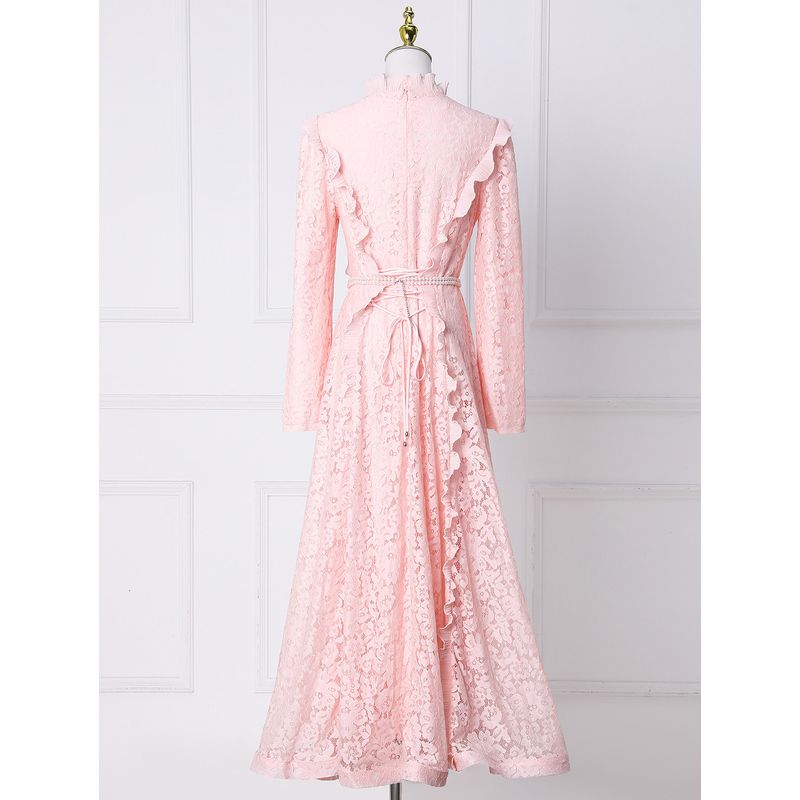 レースフリルワンピースドレス　2color　D2157