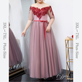 【3XL〜7XL】フラワーオフショルダーシアードレス　D2058