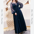 【3XL〜7XL】ミッドナイトシアースリーブドレス　D2071