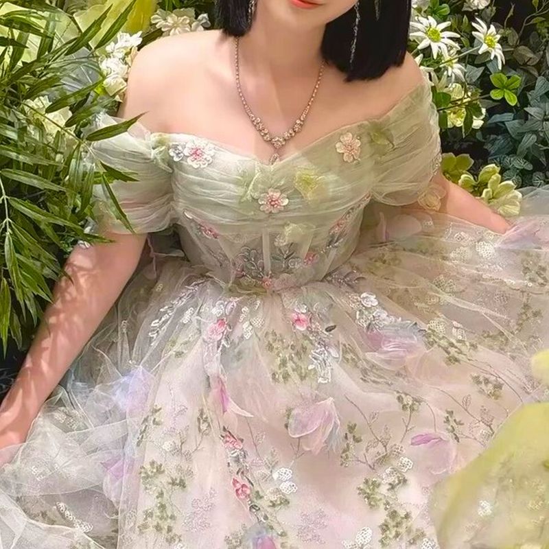 フラワーガーデンオーガンジードレス　D2095