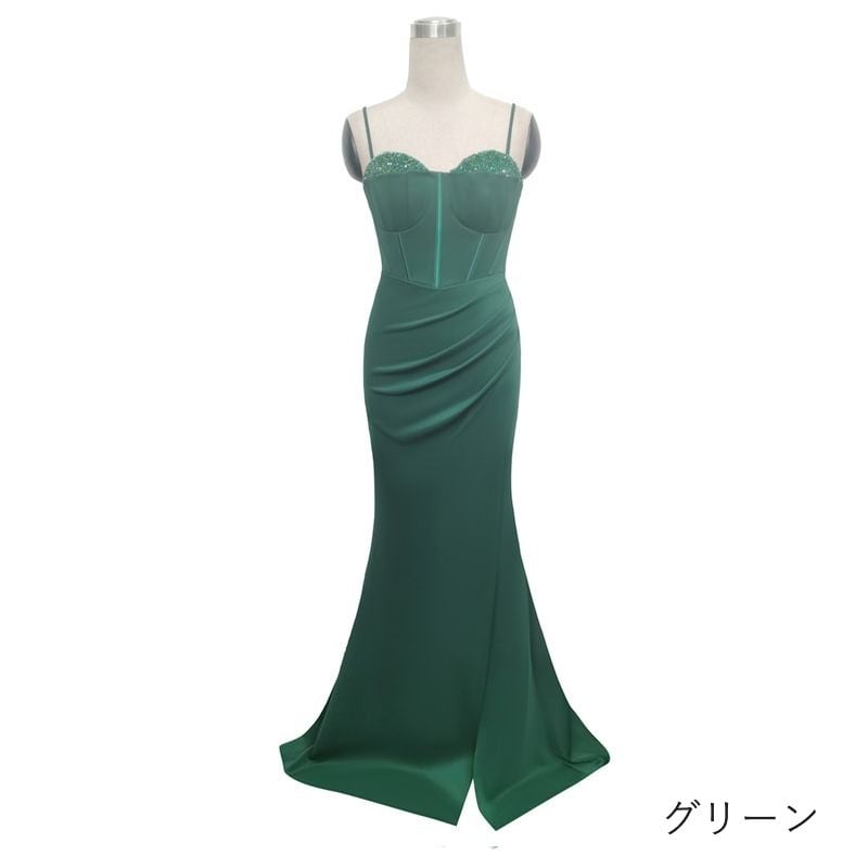 フロントスリットキャミソールマーメイドドレス　8color　D1706
