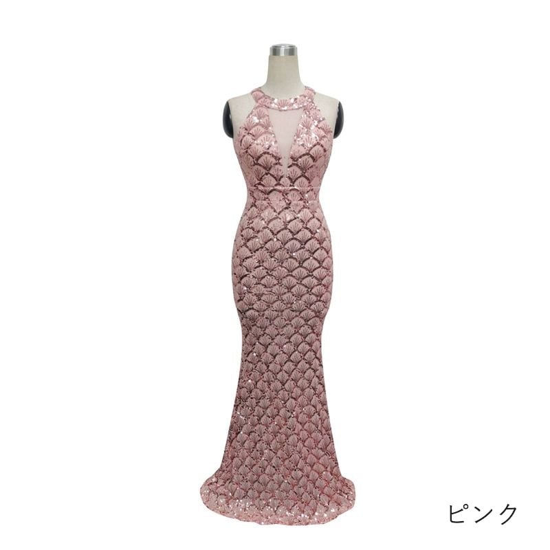 スパンコールアメスリマーメイドドレス　8color　D1683