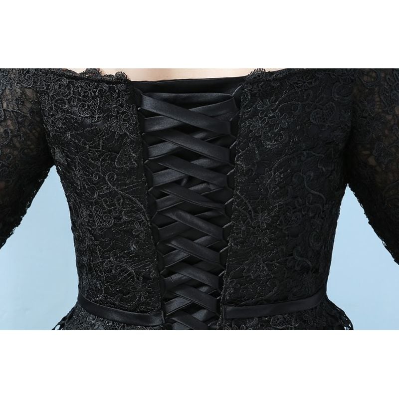 【3XL〜7XL】レース刺繍オフショルダーサテンドレス　2color　D1605