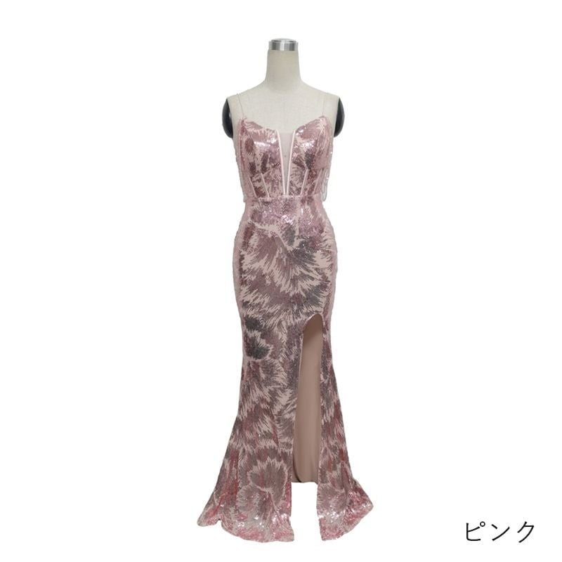 スパンコールキャミソールマーメイドドレス　8color　D1680