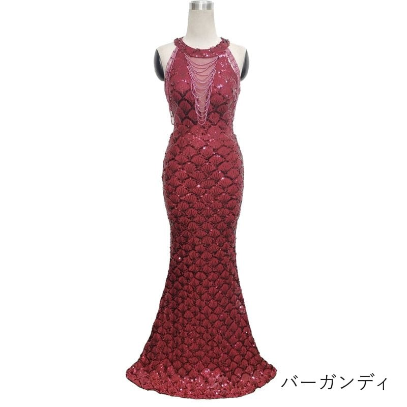 スパンコールアメスリマーメイドドレス　8color　D1692