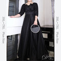 【3XL〜7XL】ヘムネックロングスリーブドレス　D1544