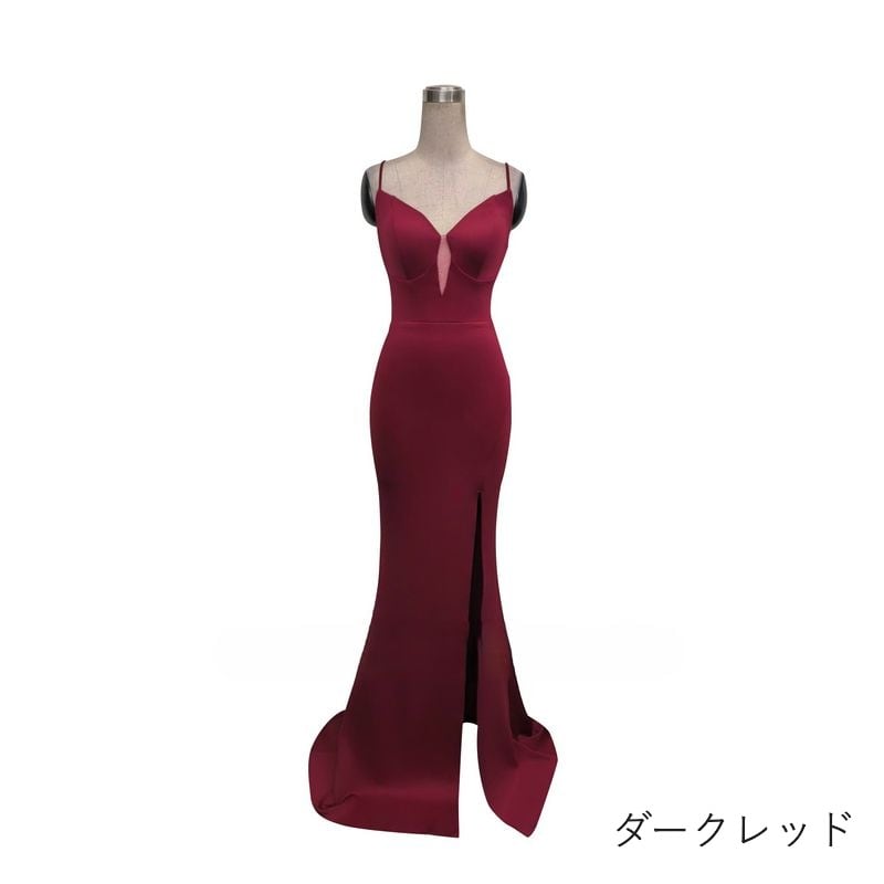 キャミソールスリットマーメイドドレス　8color　D1689