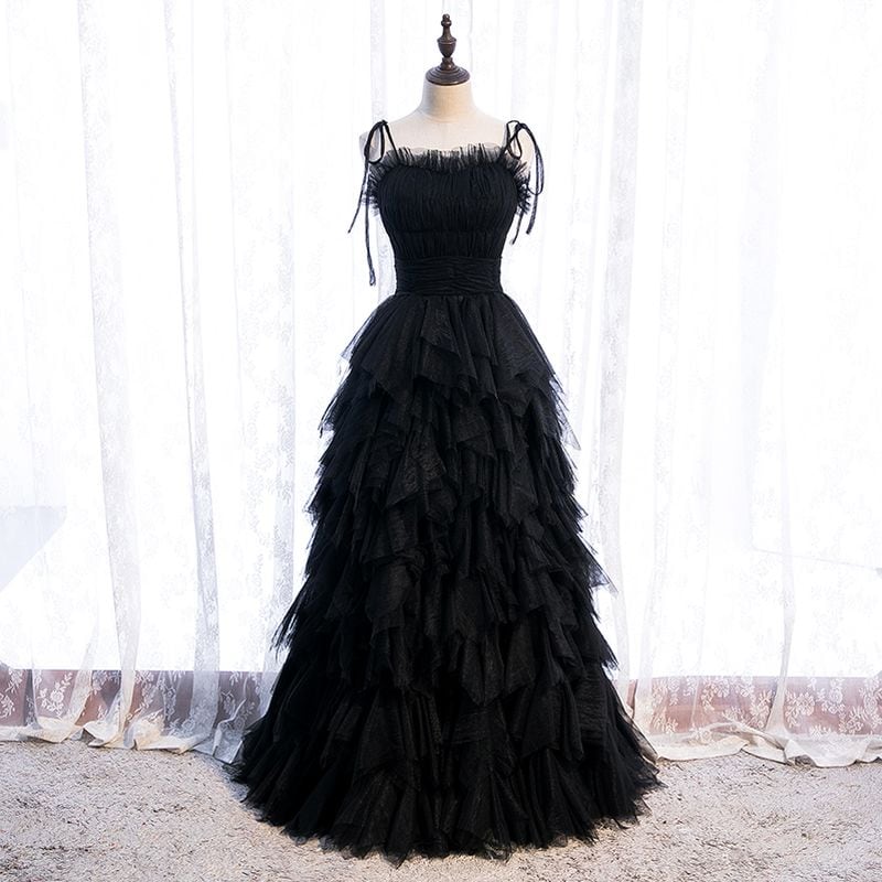 ドレスプロダクション　フリル チュール ティアードドレス フリルチュールティアードドレス 2color D1657 – DRESSWOW（ドレスワオ）