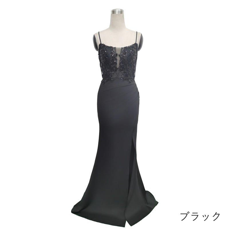 フラワースパンコールキャミソールマーメイドドレス　7color　D1691