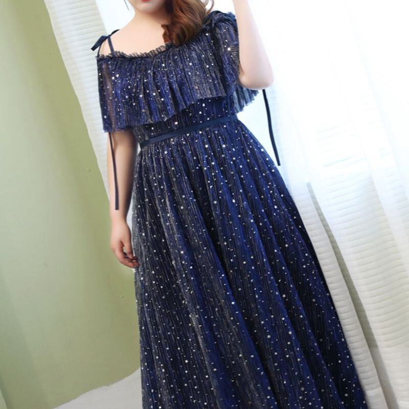 【3XL〜7XL】ショールスリーブチュールドレス　D1561