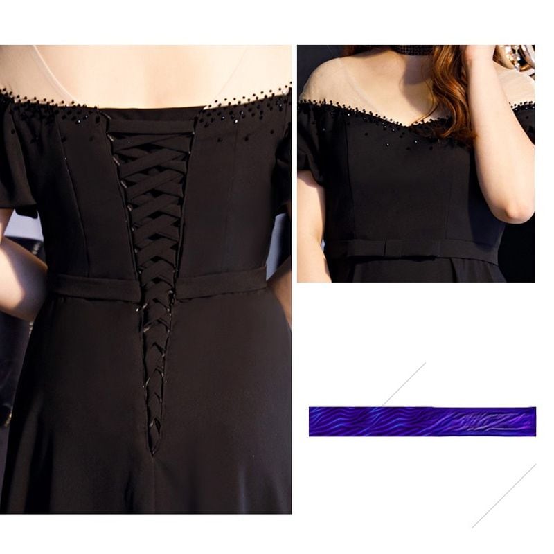 【3XL〜7XL】オフショルダーパフスリーブドレス　D1619