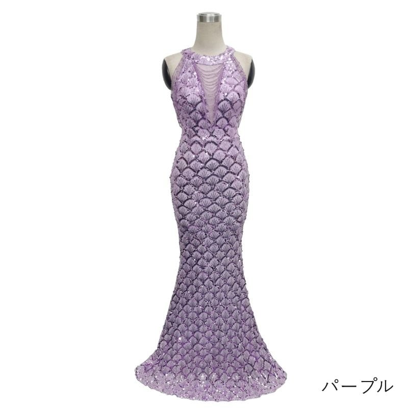 スパンコールアメスリマーメイドドレス　8color　D1692